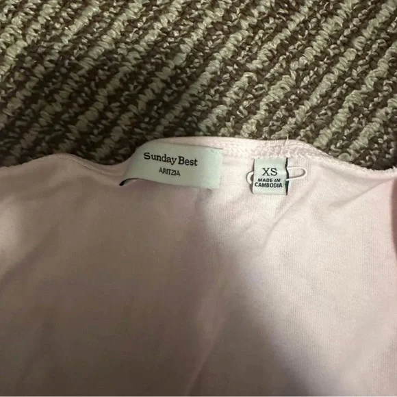 Aritzia Light Pink Tie-Front Tank Top - Picture 2 of 2